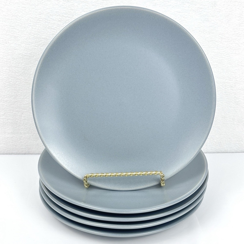 IKEA DINERA Blue Gray Matte Stoneware Salad Plates 7.75” Set of 5 12011